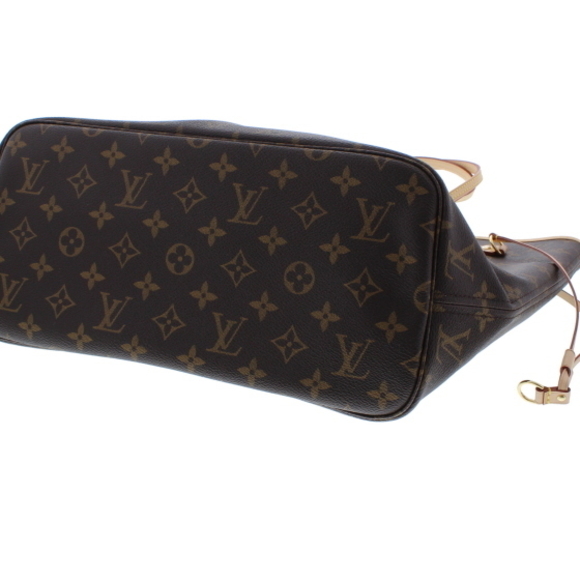 Louis Vuitton Neverfull MM Pouch Attached Beige Monogram Tote Bag - Picture 3 of 6